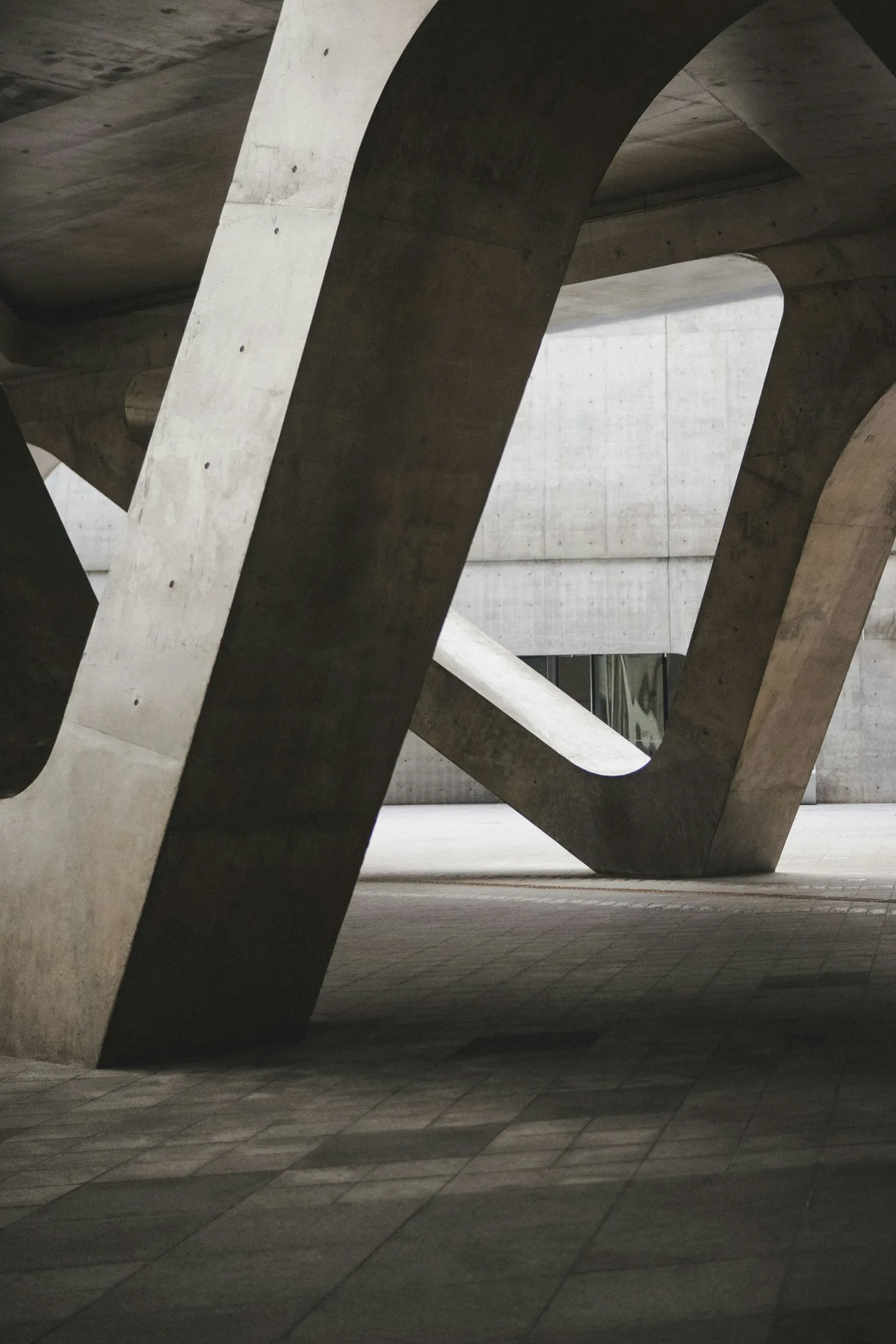 decorative architectural concrete plaza at a Detroit commercial property