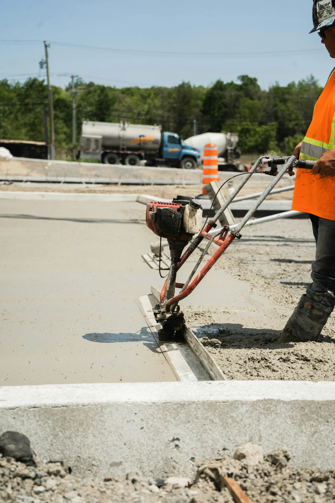 ADA curb cut with slope verified during pour