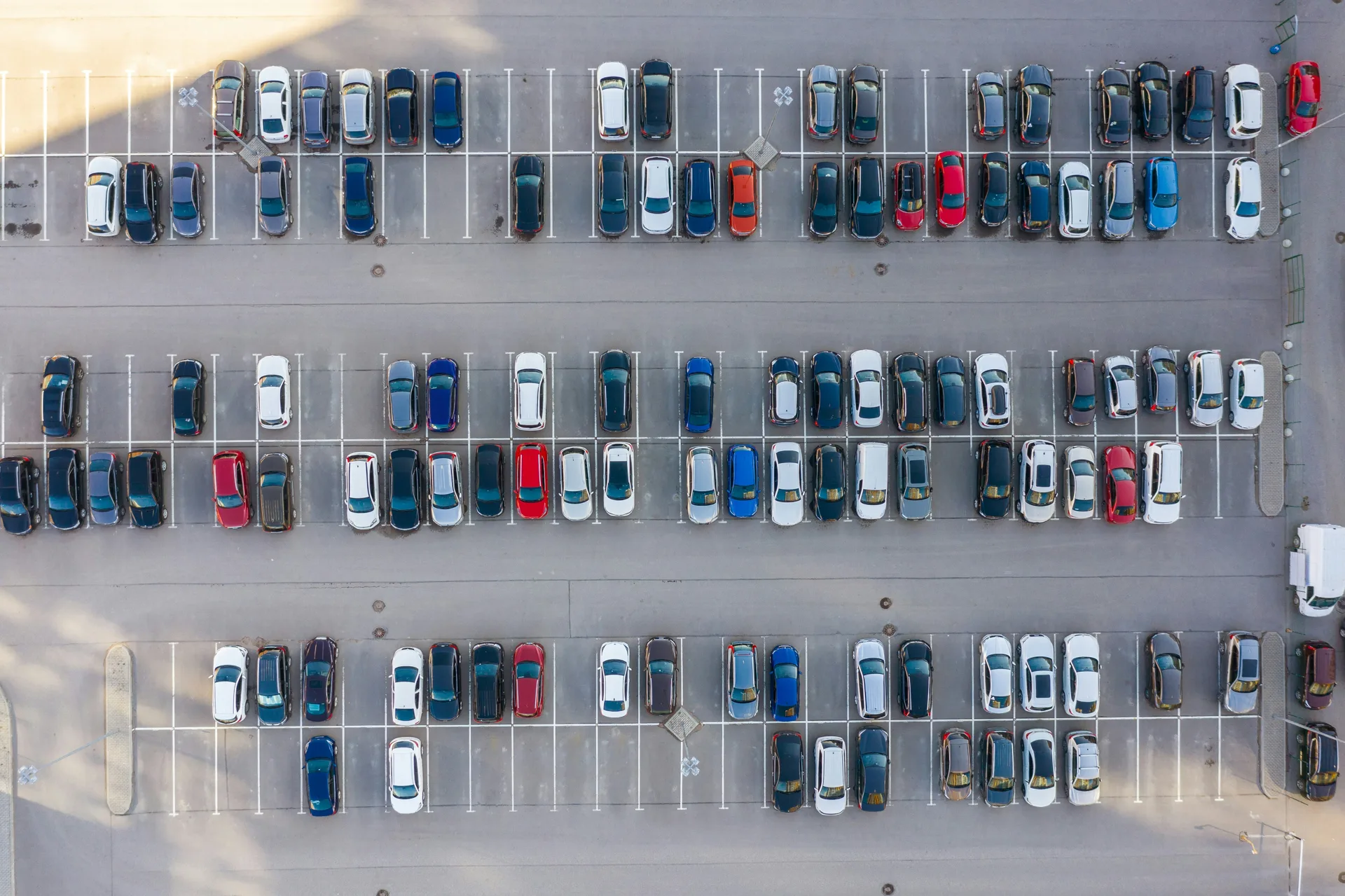 aerial view of a finished concrete parking lot in Detroit