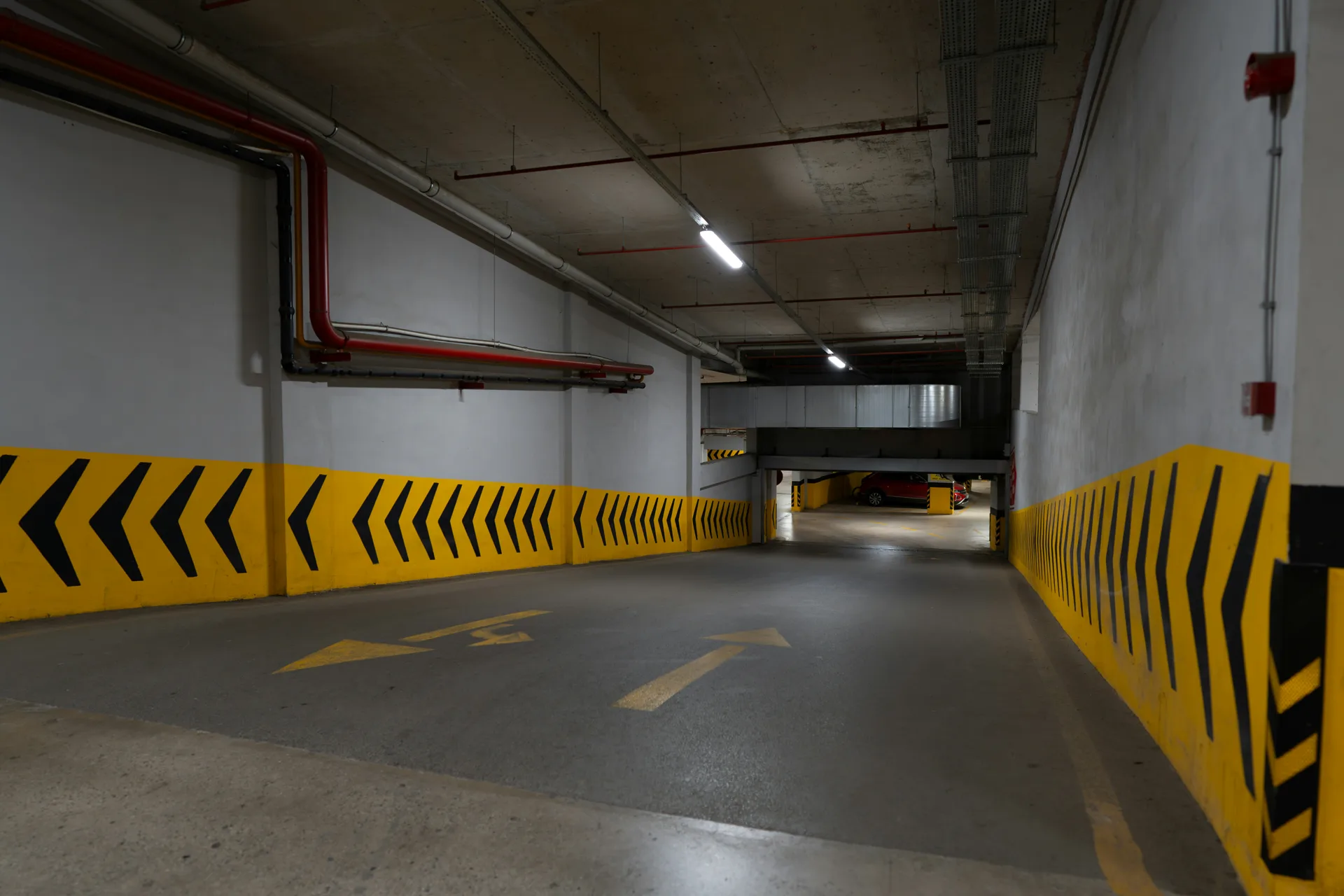 concrete parking structure ramp in Detroit