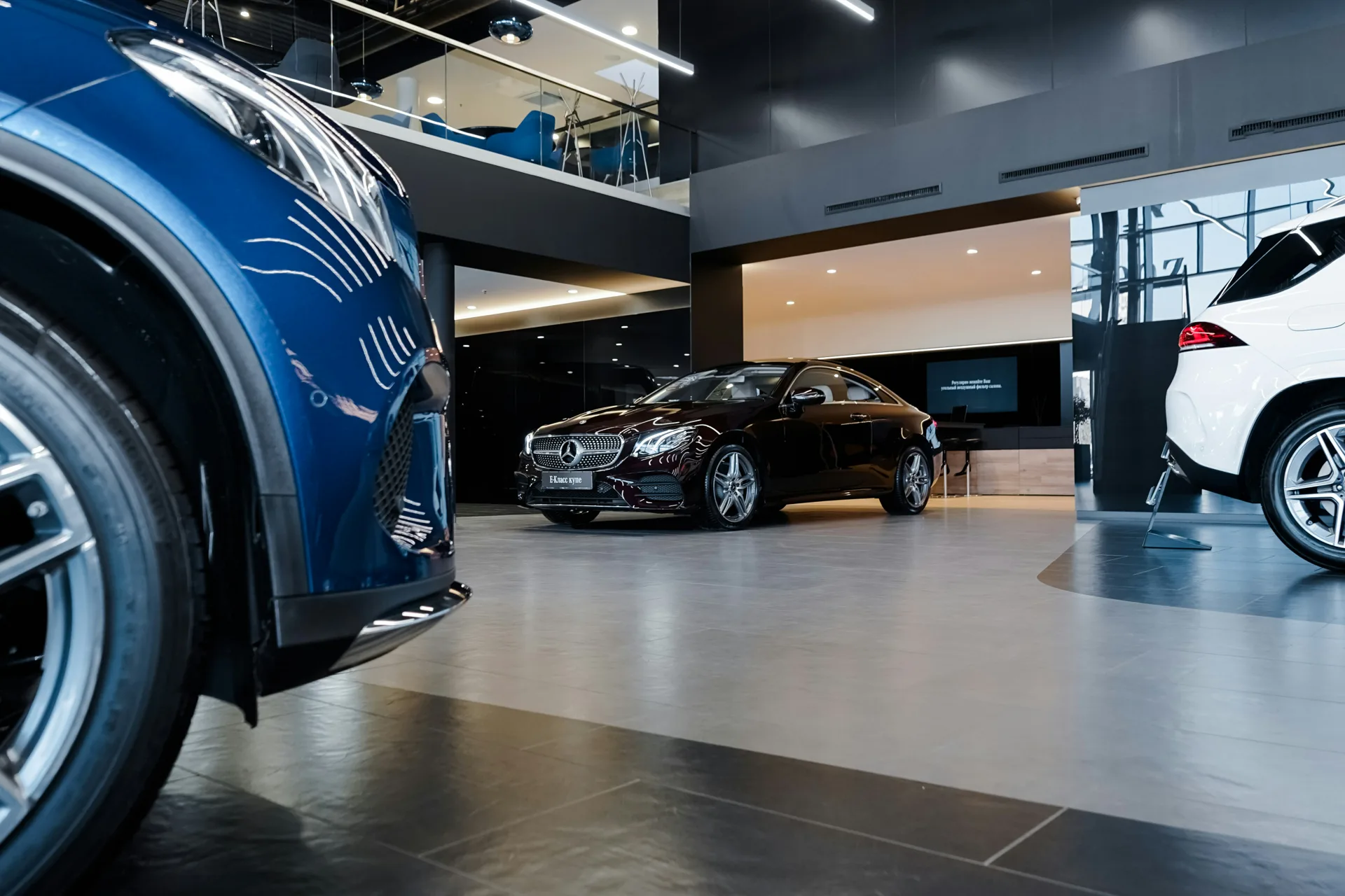 polished concrete showroom floor in a Detroit retail space