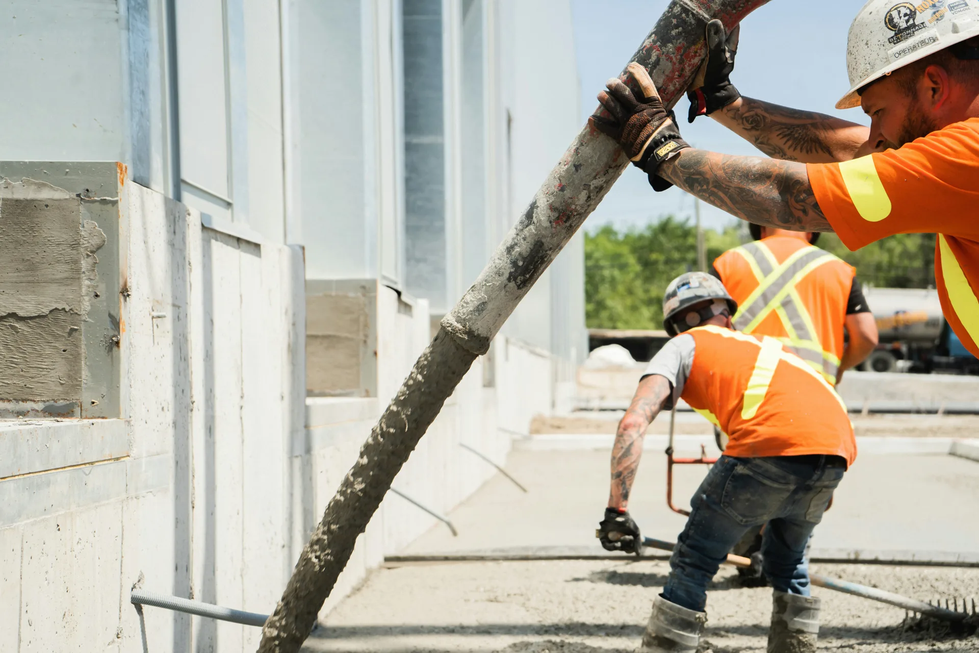 crew casting a tilt-up concrete wall panel in Detroit