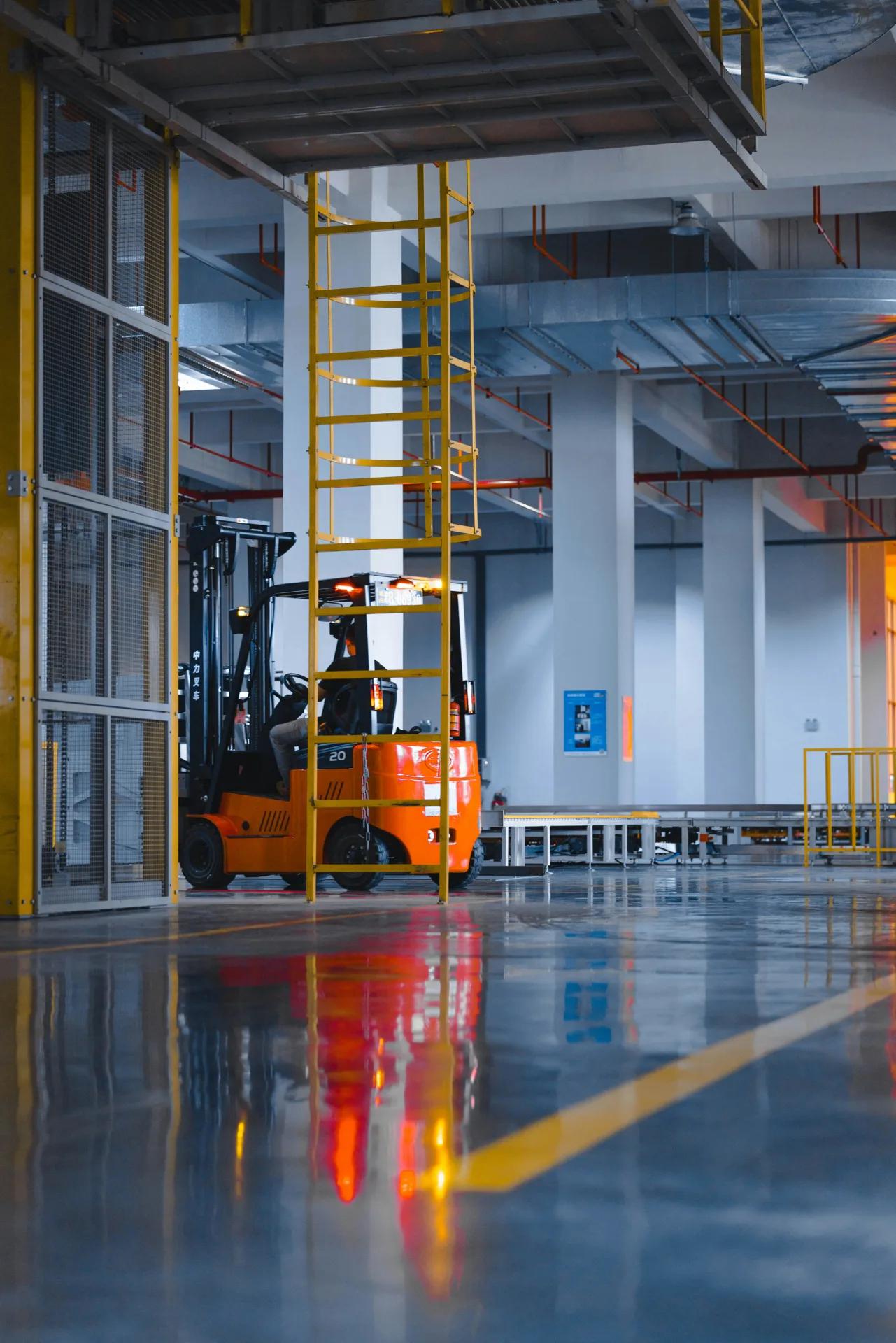 sealed concrete floor at a Detroit cold storage loading dock