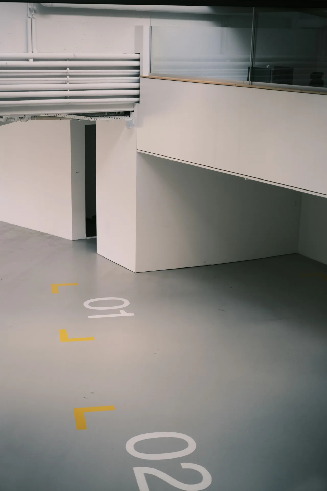 coated warehouse floor with line marking in a Detroit facility