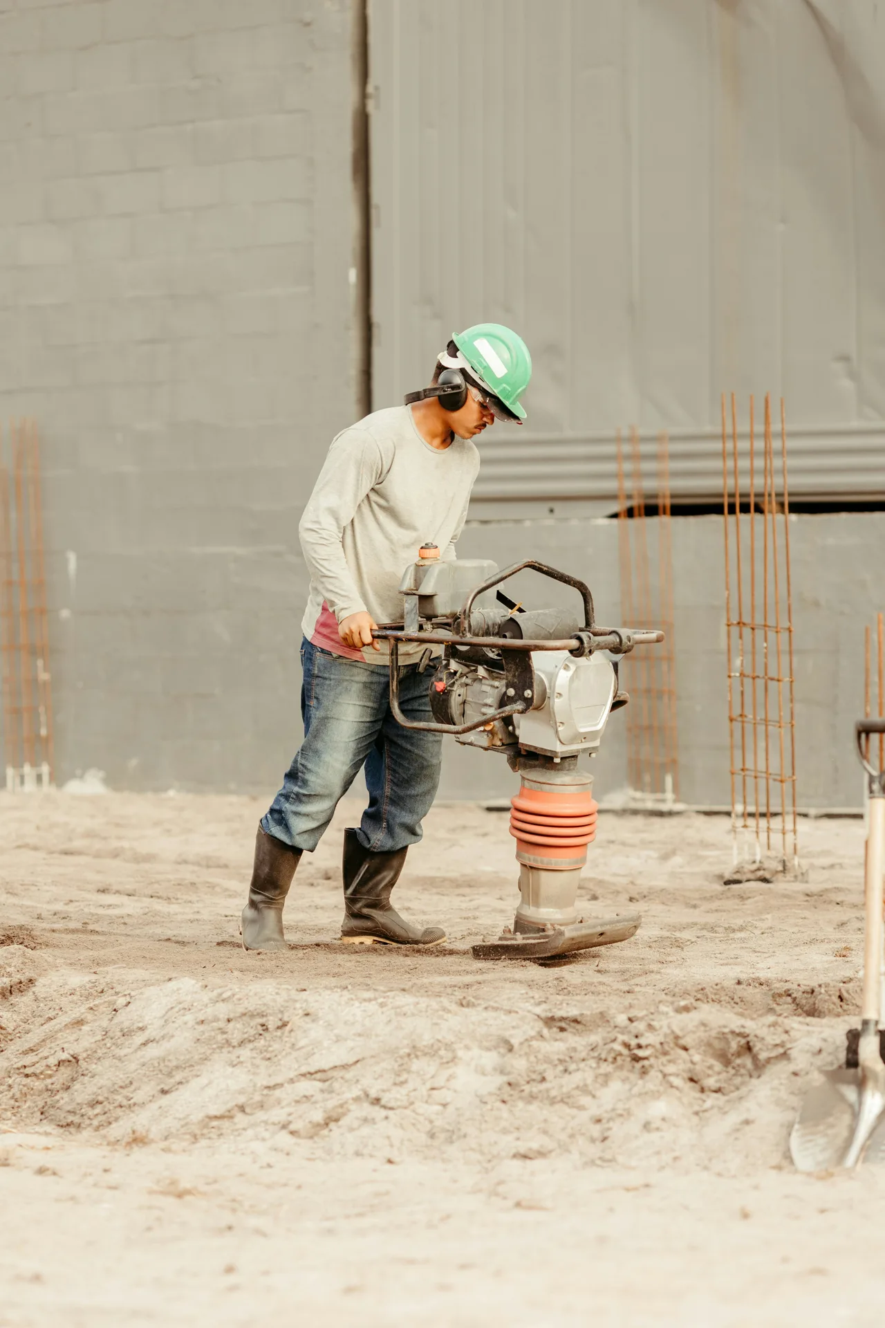 sub-grade prep before a concrete pour calculated by volume in Detroit
