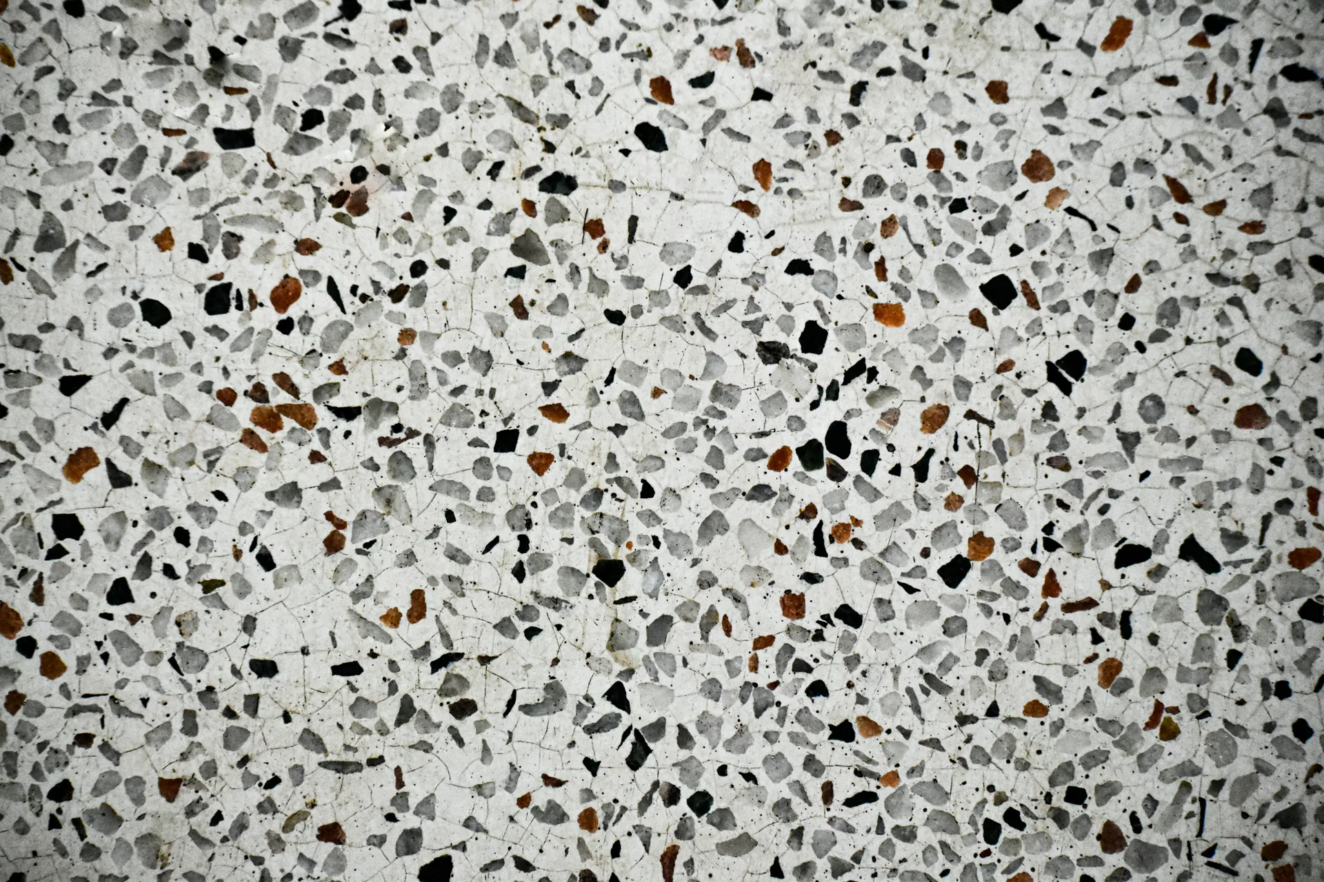 close-up of exposed aggregate concrete texture in Detroit