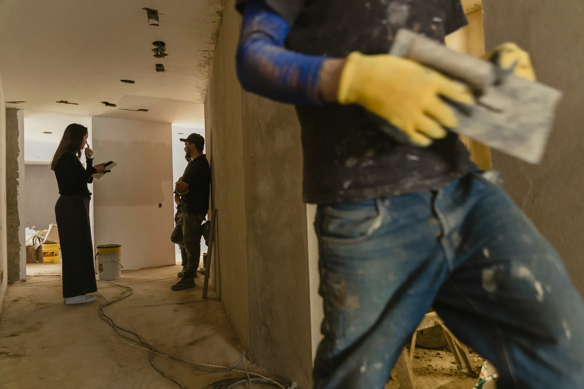 thin concrete overlay being applied with Ardex products in Detroit